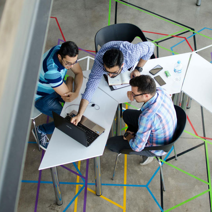 A research team working.